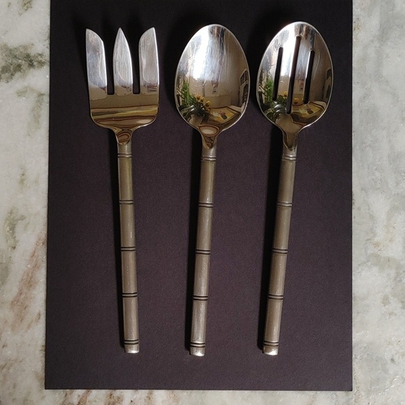 Pier 1 Other - Pier 1 Stainless Steel Bamboo Design Serving Flatware